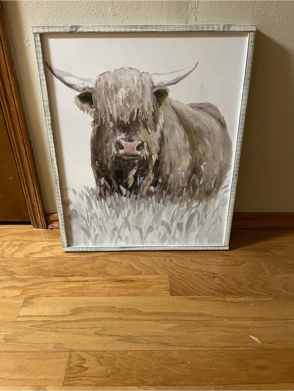 Hobby Lobby Neutral Highland Cow Framed Wall Art - Taupe & Cream